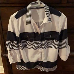 Classy petite small notations blouse navy blue